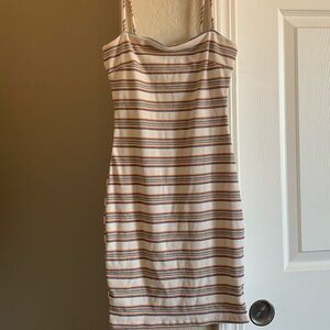 White Small Striped Summer Dress